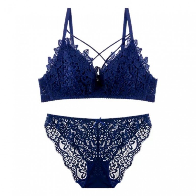 Lace Kissed Padded Underwired Bra & Thong Panty Set WLBS-001