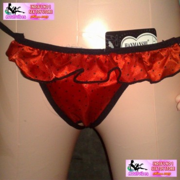 Red Glossy Women Panty WLPT-029